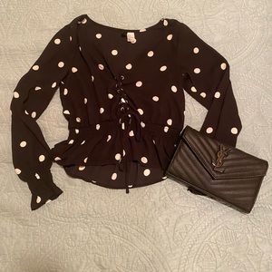 H&M Polka Dot Laced Blouse